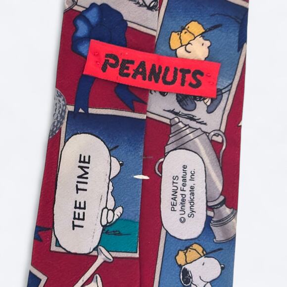 Peanuts Snoopy & Friends Tee Time Golf Themed Men's Neck‎ Tie 100% Silk - Picture 4 of 7